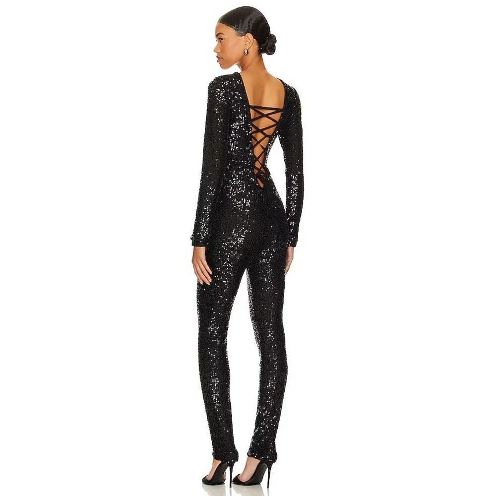 Show‎ Me Your Mumu Kitty Catsuit in Midnight Glitz Black Size Small